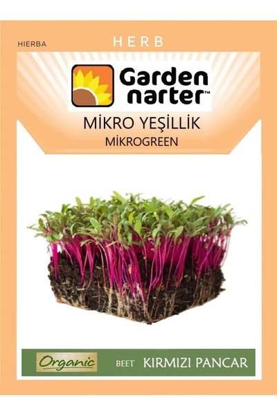 GARDEN NARTER Mikro Yeşillik Için Microgreen Organik Kırmızı Pancar Tohumu Mi...