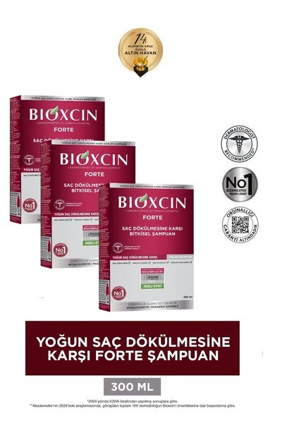 Bioxcin Forte Anti-Hair Loss 3-Pack Shampoo 300 ml
