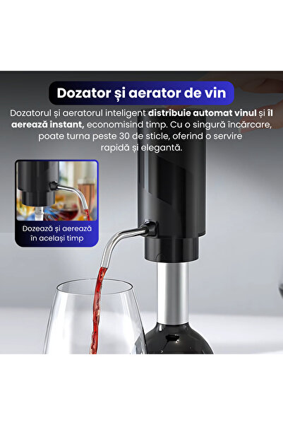 VRSmarty 4 in 1 set electric wine dispenser and electric corkscrew, seal cutting accessory, bottle stopper
