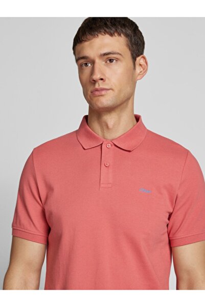 s.Oliver Men's polo shirt, 100% cotton, with logo, Pink, 3XL