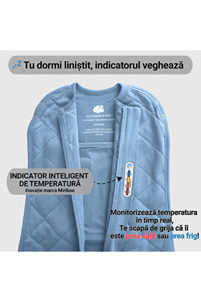 Miriboo Baby Changing System, Convertible, 0-6 Months, 1 TOG, PREMIUM Bamboo, Temperature Indicator