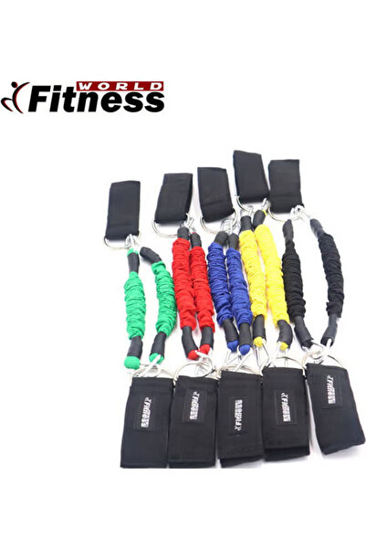 Fitness World Leg Strengthening Resistance Band Set with Ankle Straps, One Size