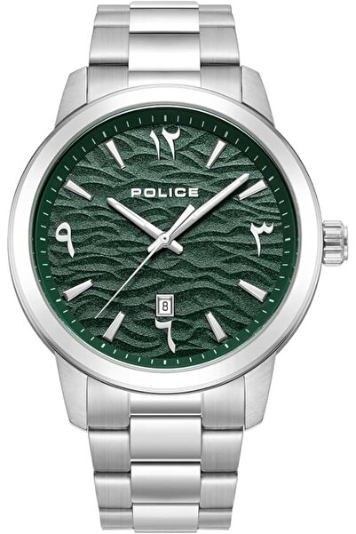 Police ساعة كوارتز تناظرية للرجال، مينا خضراء، سوار من الفولاذ المقاوم للصدأ،...