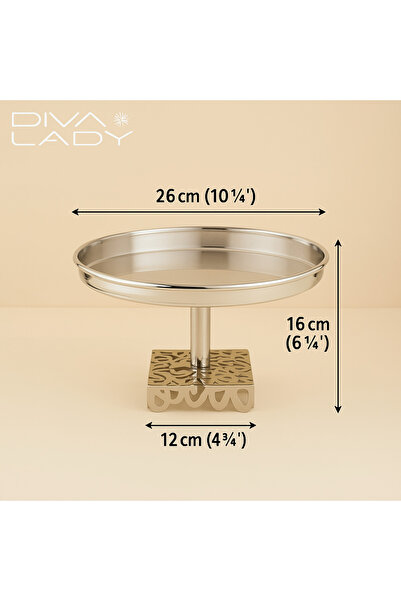 DIVA LADY Luxury serving stand with decorative base – a touch of elegance for your table (26 cm diameter)