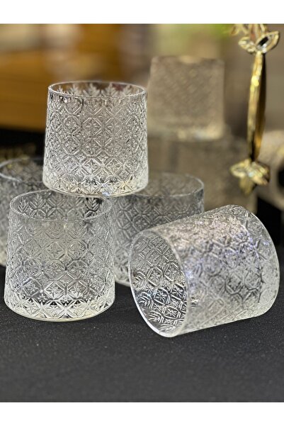 LOKMAN ZÜCCACİYE SHOWROOM 6 Pieces Crystal Cutting Model Soft Drink Glass
