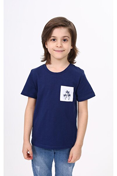 Toontoy Tricou cu mânecă scurtă pentru băieți, cu imprimeu și guler rotund - ...