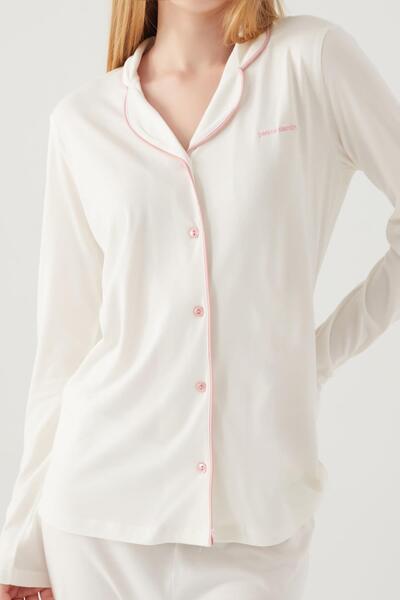 Pierre Cardin Boxed Women's Pajama Set Suitable for Dowry, 50% Modal 50% Cotton, Uzunkol Transitional Women P