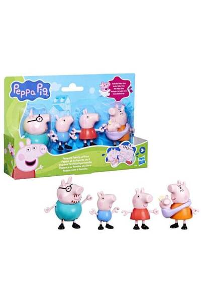 Generic Peppa Pig Peppa's Family of Five with Baby Evie, Poseable Figures Hold Hands, Preschool Toys for Gi