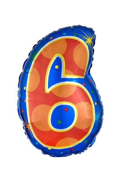 Generic Number 6 Confetti Dots Balloon 35x53cm Decorations Party Supplies 35x...