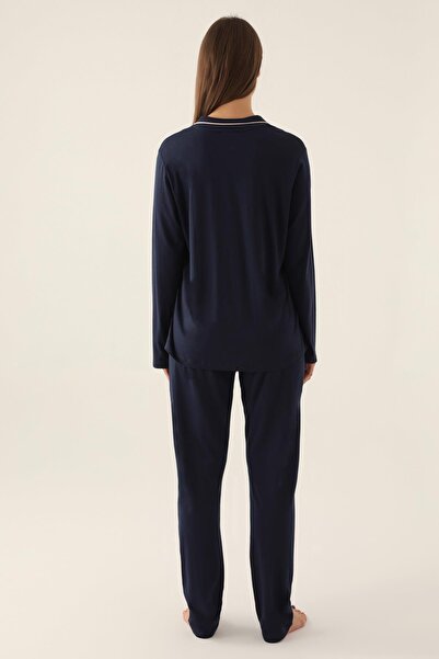 Pierre Cardin Boxed Women's Pajama Set Suitable for Dowry, 50% Modal 50% Cotton, Uzunkol Transitional Women P