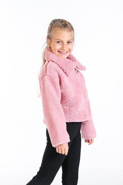 Classio Kids Mother Daughter Matching Plush Zippered Lined Crop Coat