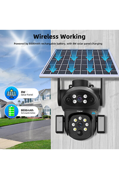 OEM Solar surveillance camera 5G DUAL LENS 8MP + 128GB