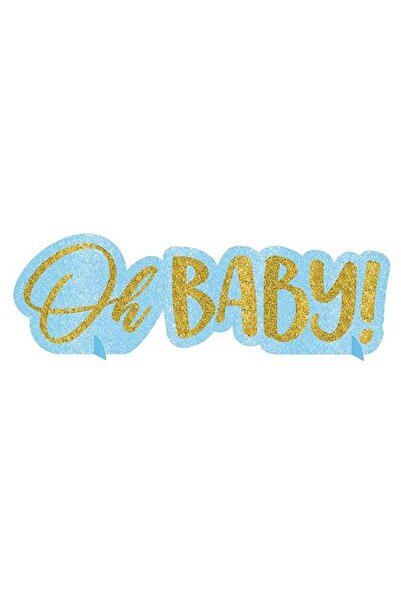Generic Oh Baby Boy Glitter Centrepiece, Baby Shower Party Decorations
