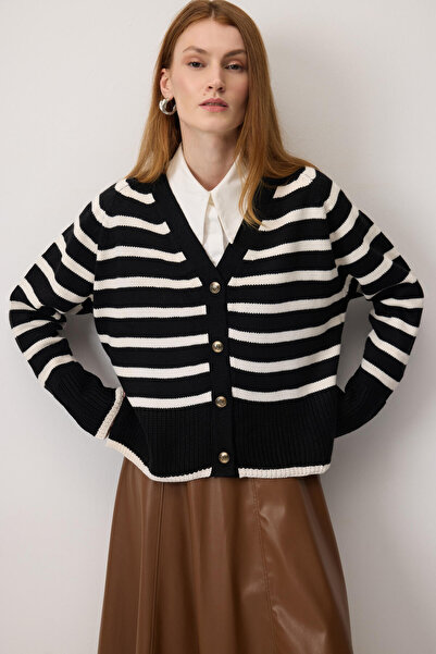 Touché Privé STRIPED KNIT CARDIGAN