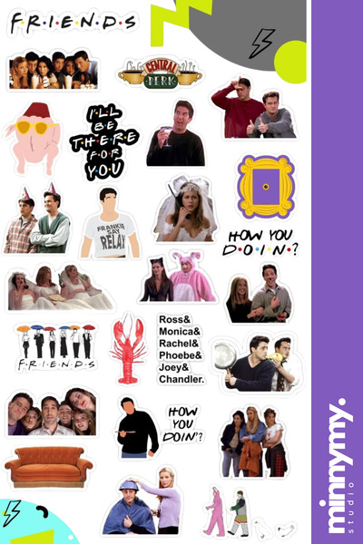 Minnymy Friends Dizisi, Sticker, Çıkartma, Ajanda, Günlük, Bullet Journal , S...