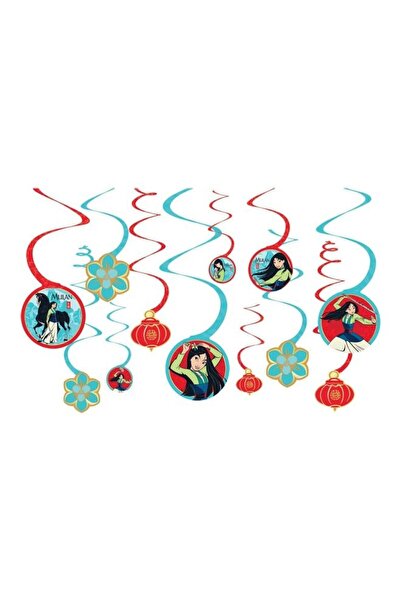 Generic 12-Piece Disney Mulan Spiral Decoration Value Pack Birthday Theme Par...