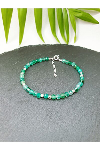 Abundo Bratara din opal verde si argint 925, 17 cm