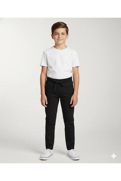 BAGİSTA BUTİK PANTALONI DE SCOALA UNISEX CU TALIE ELASTICA (NEGRU)