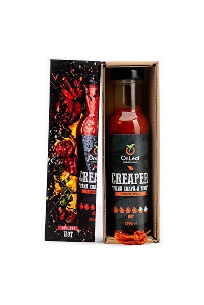 On Leaf Creaper Hot Sauce, Heat 4/6, with Carolina Reaper, On Leaf, 280 g
