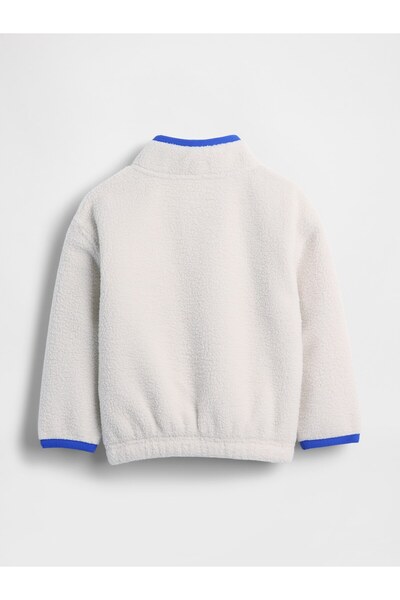 GAP Erkek Bebek Gri Sherpa Yarım Fermuarlı Pullover