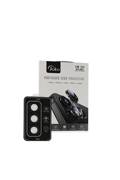 Twin Store عدسة كاميرا جالاكسي إس 24 معدنية مطلية بتقنية بي في دي - أسود