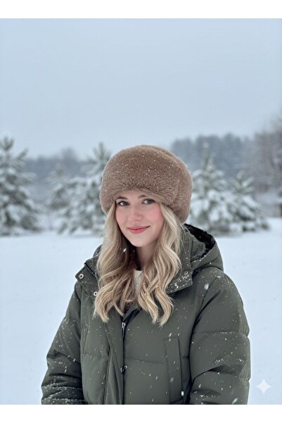 Axesoire 14626 Rus Tarzı Vizon Peluş Kalpak Şapka