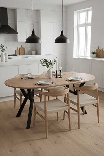 Rocashome Bohem Masa 80x130 cm Yemek Masası Mutfak Salon Masası (SADECE MASA)