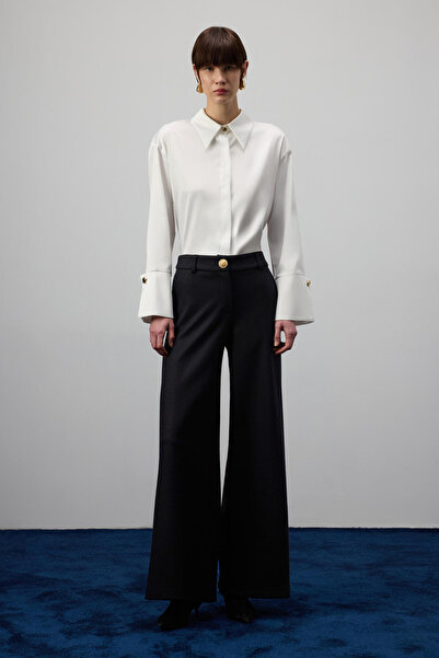 Touché Privé Wide-Leg Wool Blend Pants