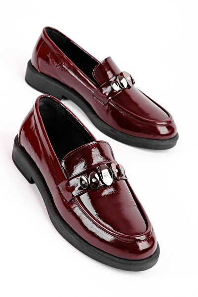 MY DERİ İnty Women's Genuine Leather Buckle Detailed Loafer Shoes 4289