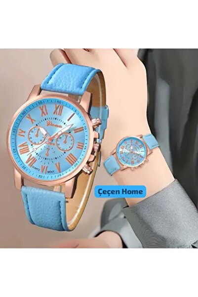 ÇEÇEN HOME Stylish Women Wristwatch Roman Numeral Watch Faux Leather