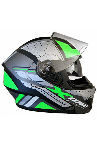 No branded Casca moto modulabila X-One Verde L
