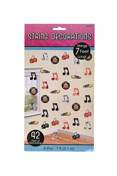 Generic Amscan 6-Piece Classic 50s String Decorations 7feet for Birthday Party Decorations, Party Celebrati