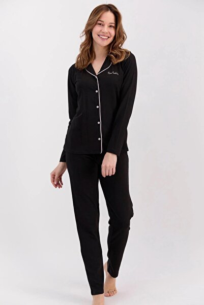 Pierre Cardin Boxed Women's Pajama Set Suitable for Dowry, 50% Modal 50% Cotton, Uzunkol Transitional Women P