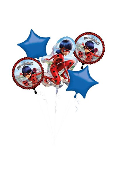 Anagram Buchet 5 baloane folie Miraculous/Buburuza