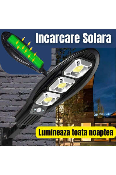 OEM Lampă stradală cu 90 de LED-uri, încărcare solară, lumini toată noaptea, ...