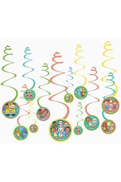 Generic Cocomelon Spiral Decorations with 5in Cutouts Paper