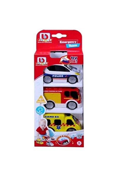 Generic Bburago Junior Emergency Team 3-Pack Die-cast Vehicles (Multicoloured) with Sound & Light