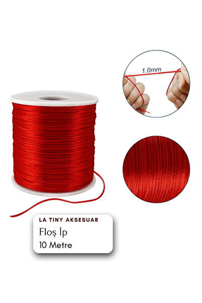 LA TINY AKSESUAR 10 Metre Sıçan Kuyruğu, Bileklik Kolye Takı Makrome, Naylon Rattail Kordon , Saten Kordon -1 mm