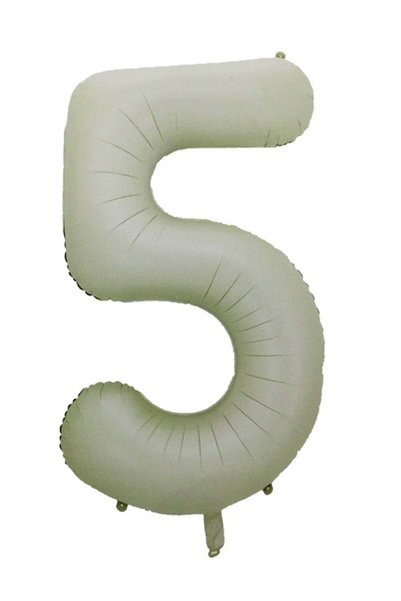 Generic Foil Number Balloon 16" No.5 Cream Color