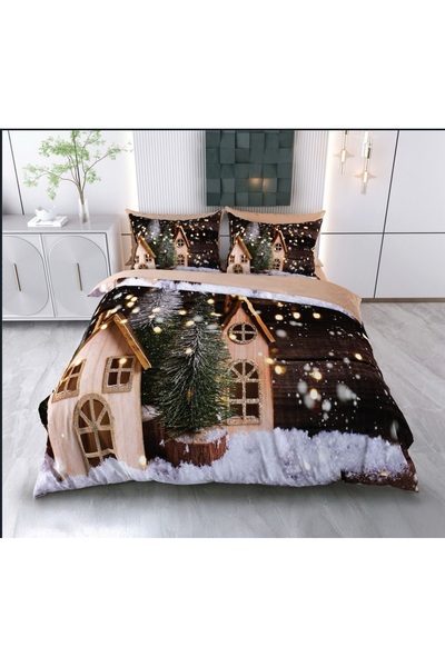 BEYZADE HOME طقم غطاء لحاف رأس السنة الجديدة، سلسلة خاصة لعيد الميلاد، مقاس مزدوج 2078