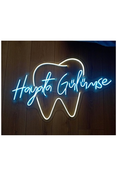 Extremmotif Hayata Gülümse Neon Led Dişçi Neon Tabela