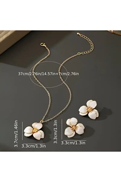 Ayzen 3-Piece Floral Necklace and Earring Set