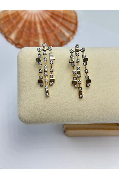 MyladyAccessoriess Double Color Detail Baguette Stone Earrings (Brass Plated)