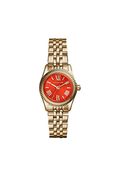 Michael Kors Michael Kors Petite Lexington Women's Orange Dial Stainless Steel Band Watch - MK3284