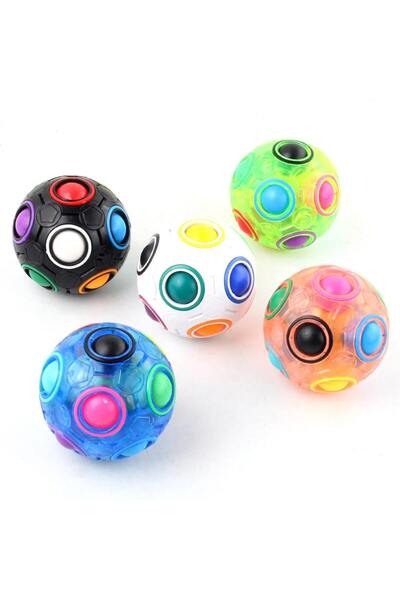 QY TOYS Mingea Rubik Magic Rainbow cu vârf de ciocolată Cub Tip, Jucarie Educ...