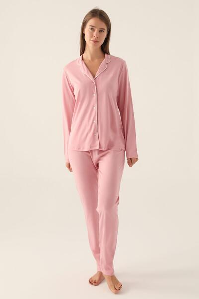 Pierre Cardin Boxed Women's Pajama Set Suitable for Dowry, 50% Modal 50% Cotton, Uzunkol Transitional Women P