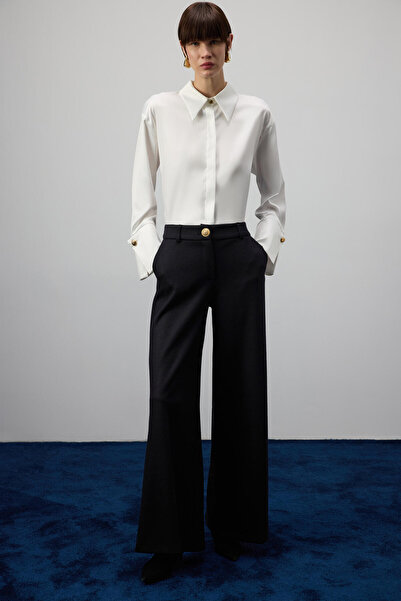 Touché Privé Wide-Leg Wool Blend Pants