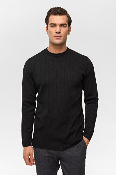 SÜVARİ Patterned O Neck Long Sleeve Tricot Men's Sweater Tr2013700482