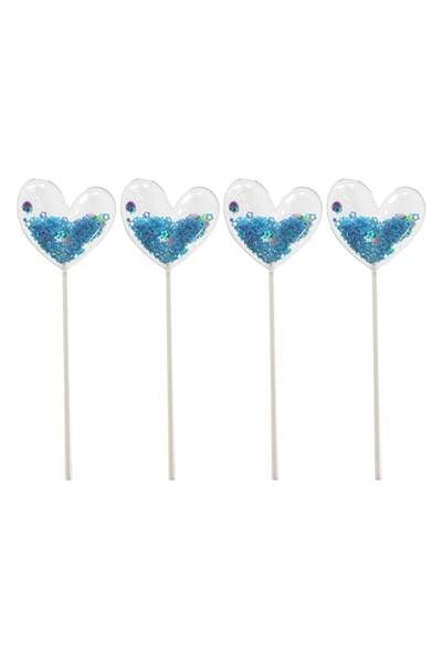 Generic Blue Heart Shape Cake Topper 4pcs Elegance in Every Bite