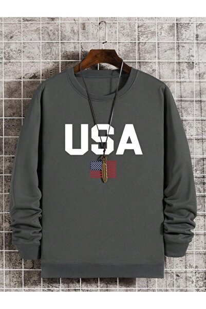 OVER HEAD Men's Usa Flag Printed Cycling Jacket Sweatshirt